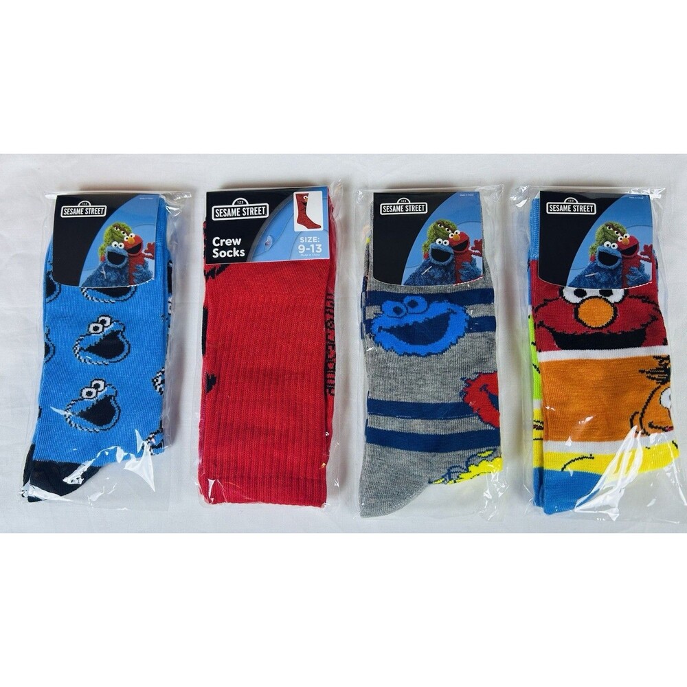 Classic Sesame Street Crew Socks Women's size 9-11 & 10-13 Novelty Colorful New